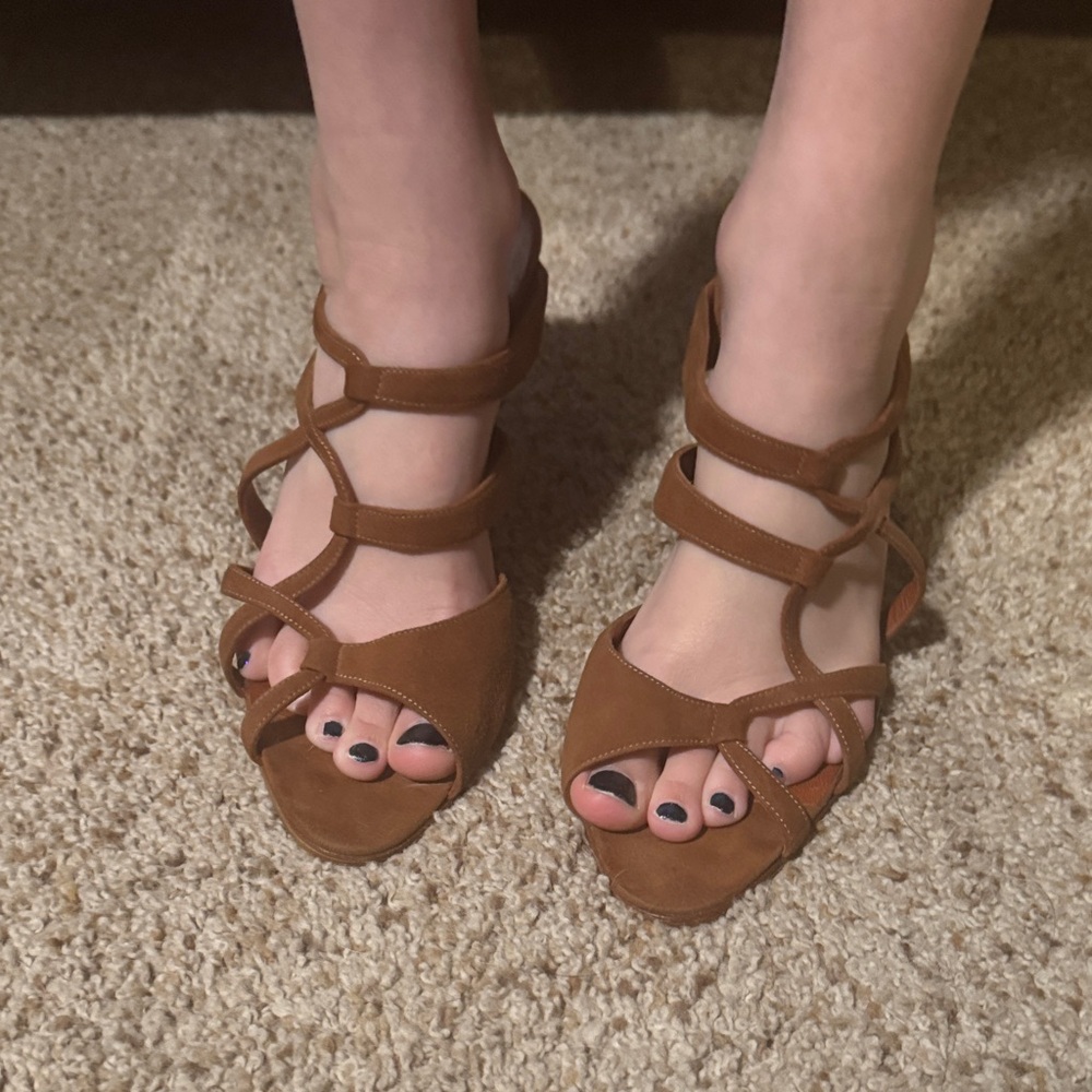 Manolo Blahnik Brown Strappy Heels